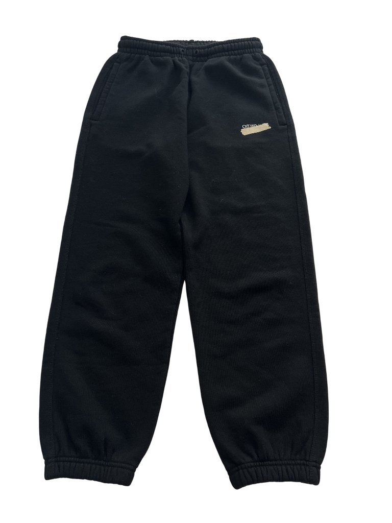 Off-White Kids Paper Tape Diag Drawstring Track Pants In Black